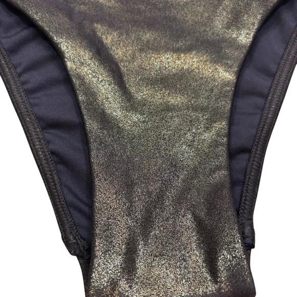 Brand new without Tags Victoria’s Secret Gold and Black Metallic Bikini Bottom S - Picture 3 of 8